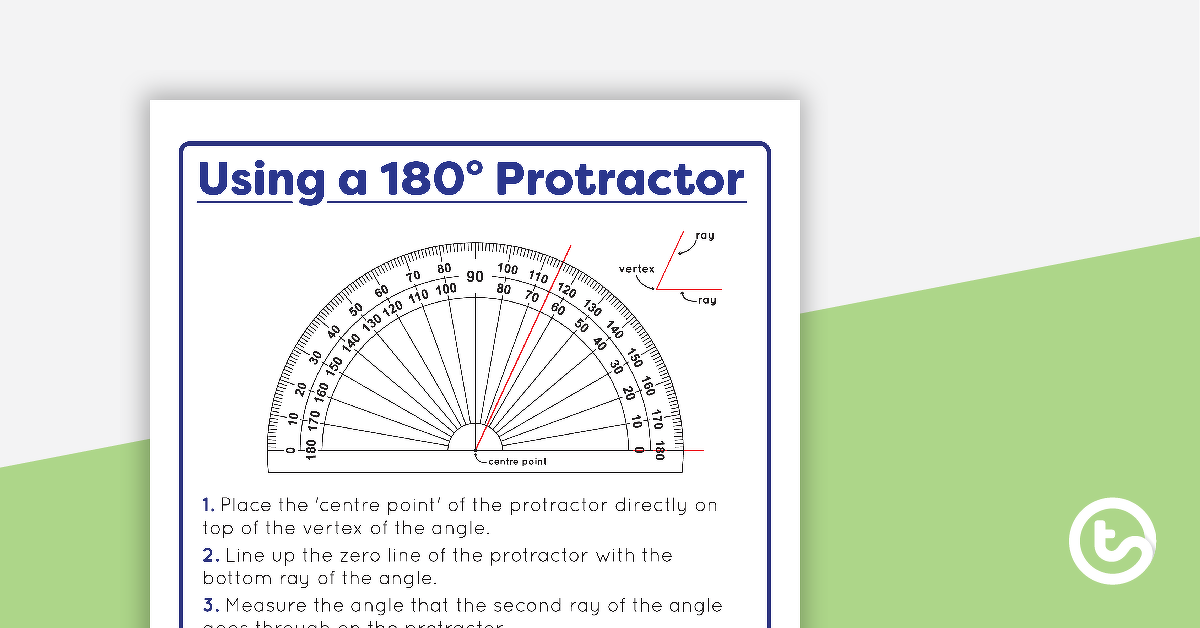 Preview image for Using a 180 Degree Protractor Poster - teaching resource