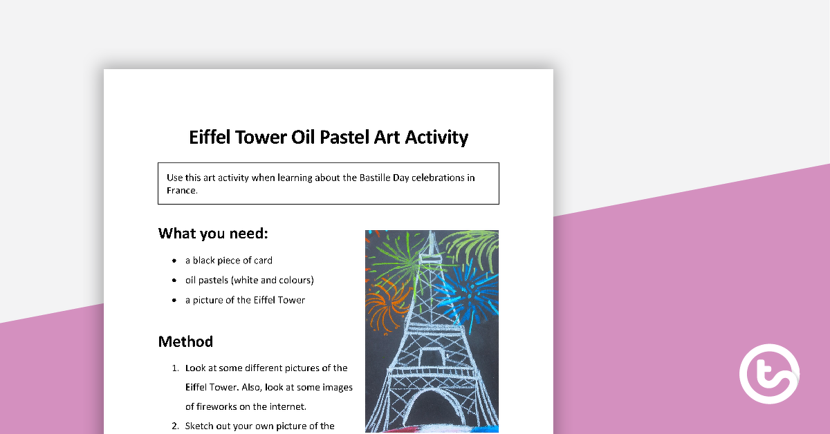 预览图像的埃菲尔铁塔油画蜡笔艺术活动-教学资源