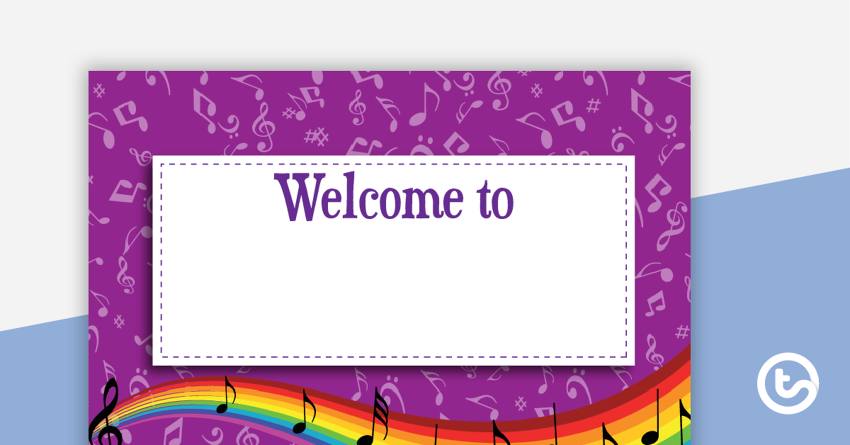 Preview image for Class Welcome Sign - Music - teaching resource