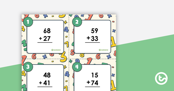 Preview image for Adding 2-Digit Numbers Task Cards - teaching resource