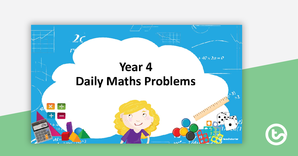 每日数学问题的预览图像 -  4年 - 教学资源