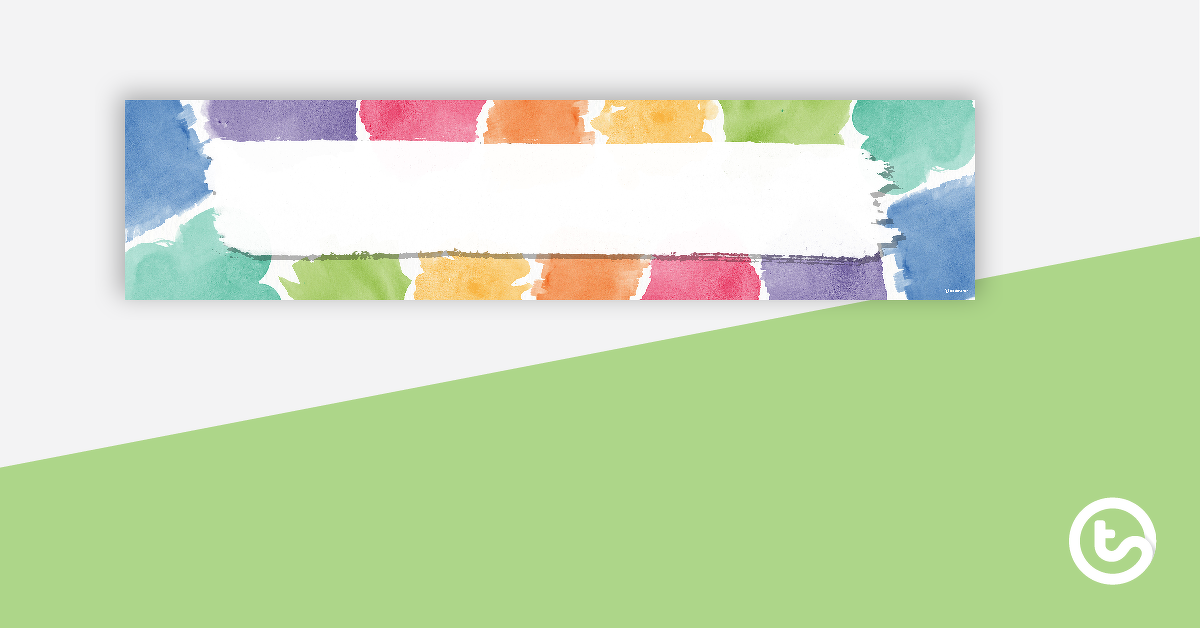 预览图像Rainbow Watercolor - Display Banner - teaching resource