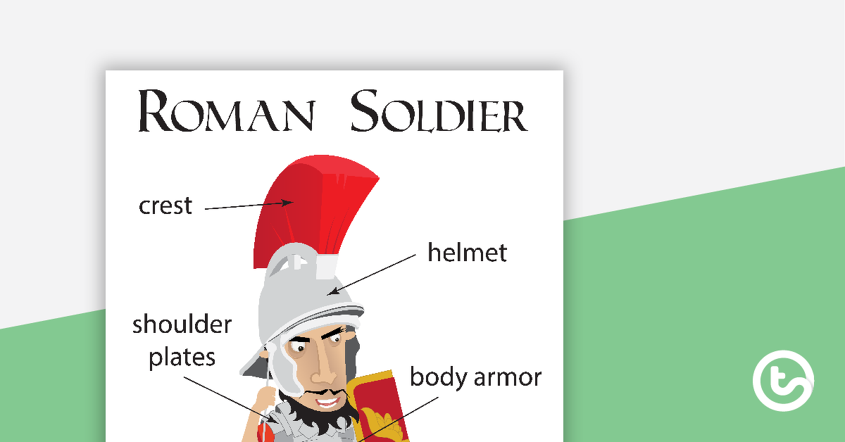 预览图像的罗马士兵与标签工作表-教学资源