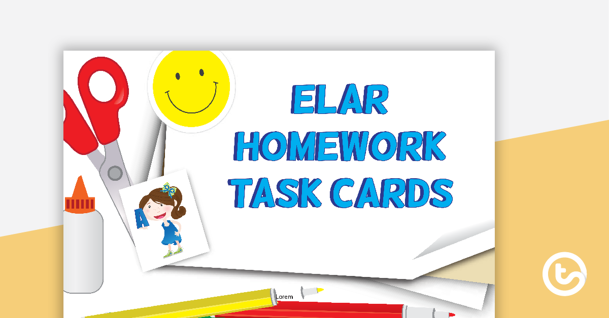Preview image for Language Arts Homework Task Cards and Worksheets - Grades 1–2 - teaching resource