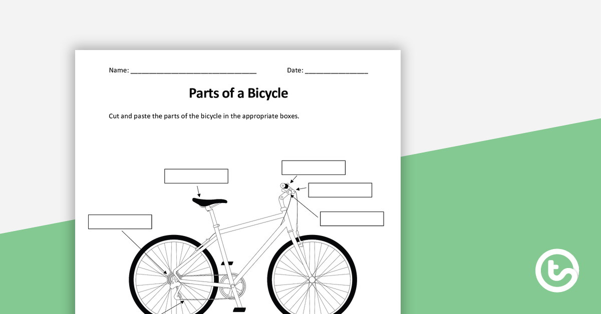 预览图像的部分的自行车-工作表-教学资源
