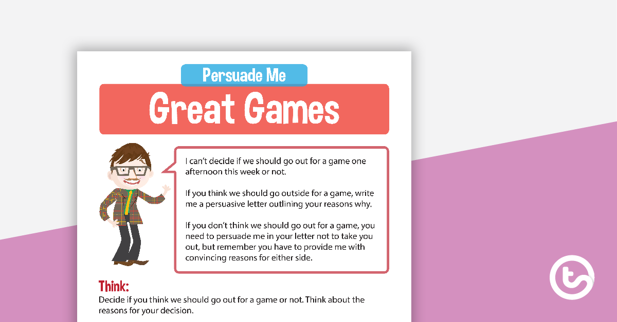 Preview image for Persuade Me: Persuasive Writing Assessment Activities - teaching resource