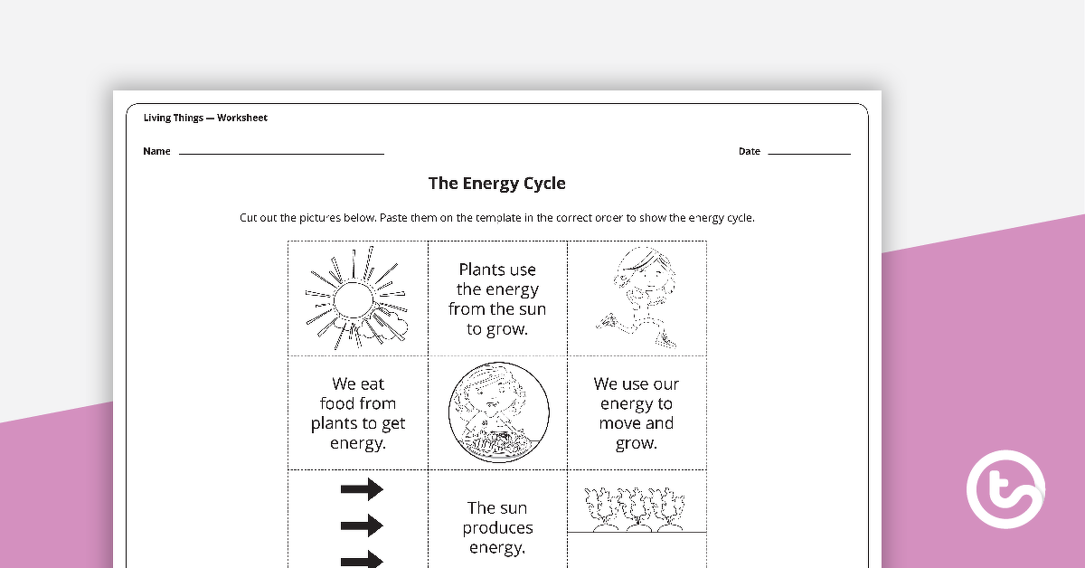 预览图像The Energy Cycle - Worksheet - teaching resource