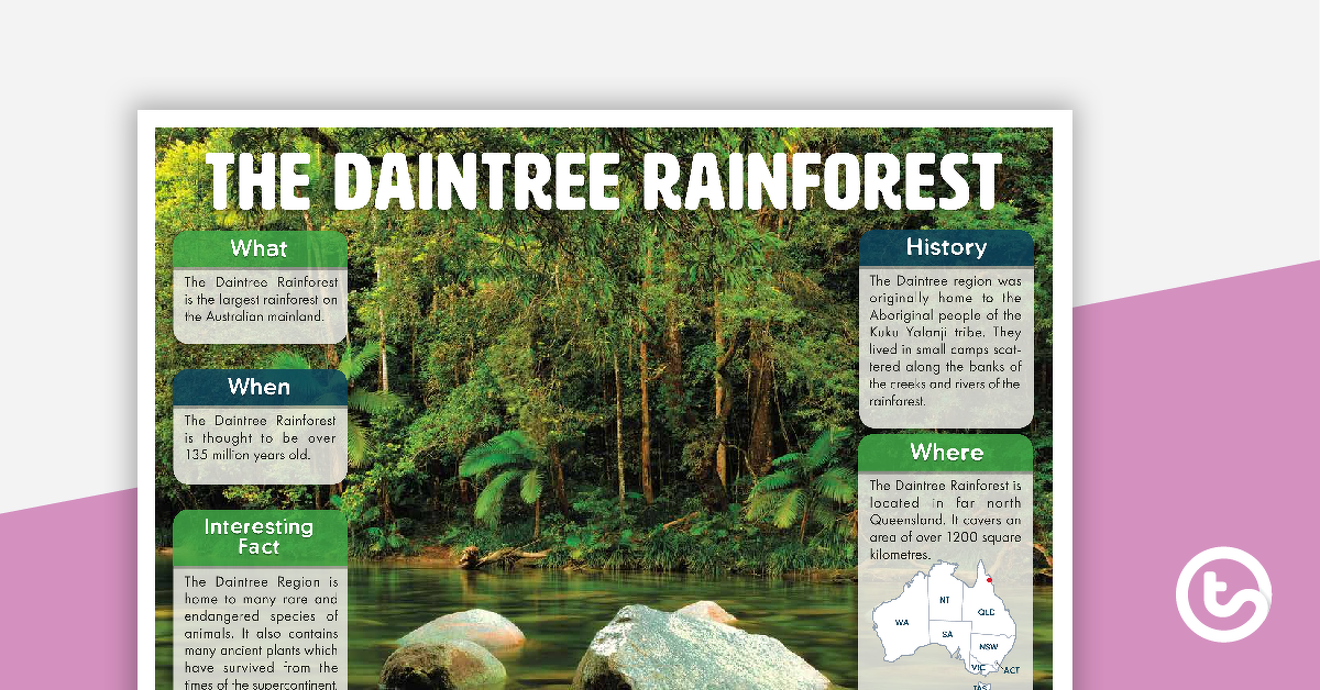 Daintree雨林海报的预览图像 - 教学资源