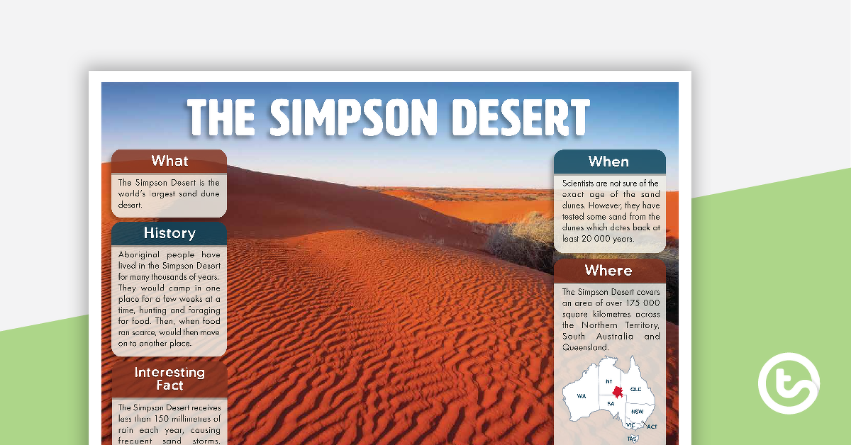 辛普森沙漠海报的预览图像 - 教学资源