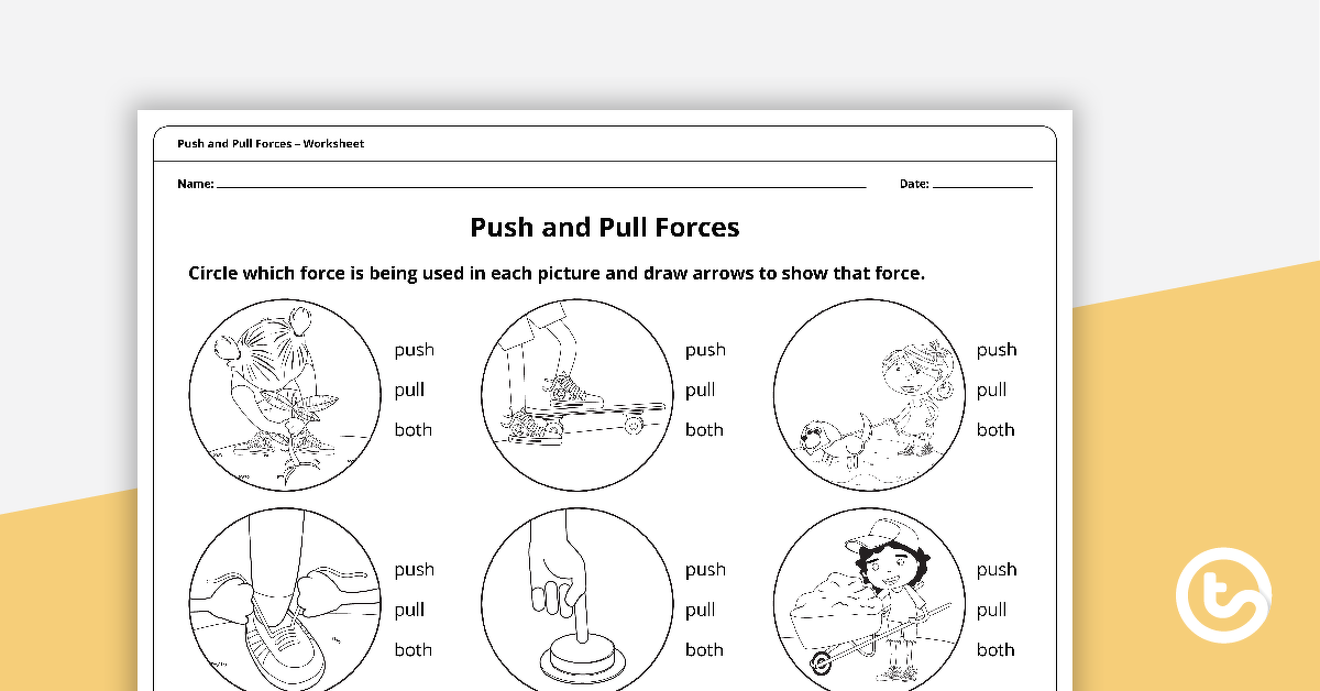Preview image for Push and Pull - Forces Worksheet - teaching resource