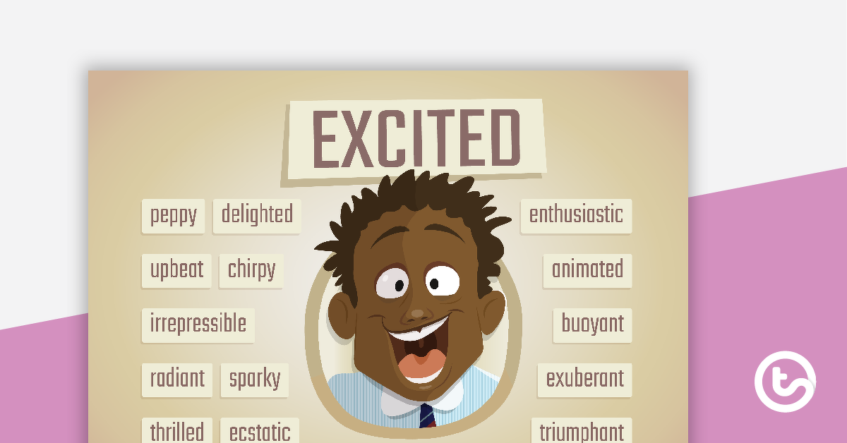 Preview image for Excited Synonyms Poster - teaching resource
