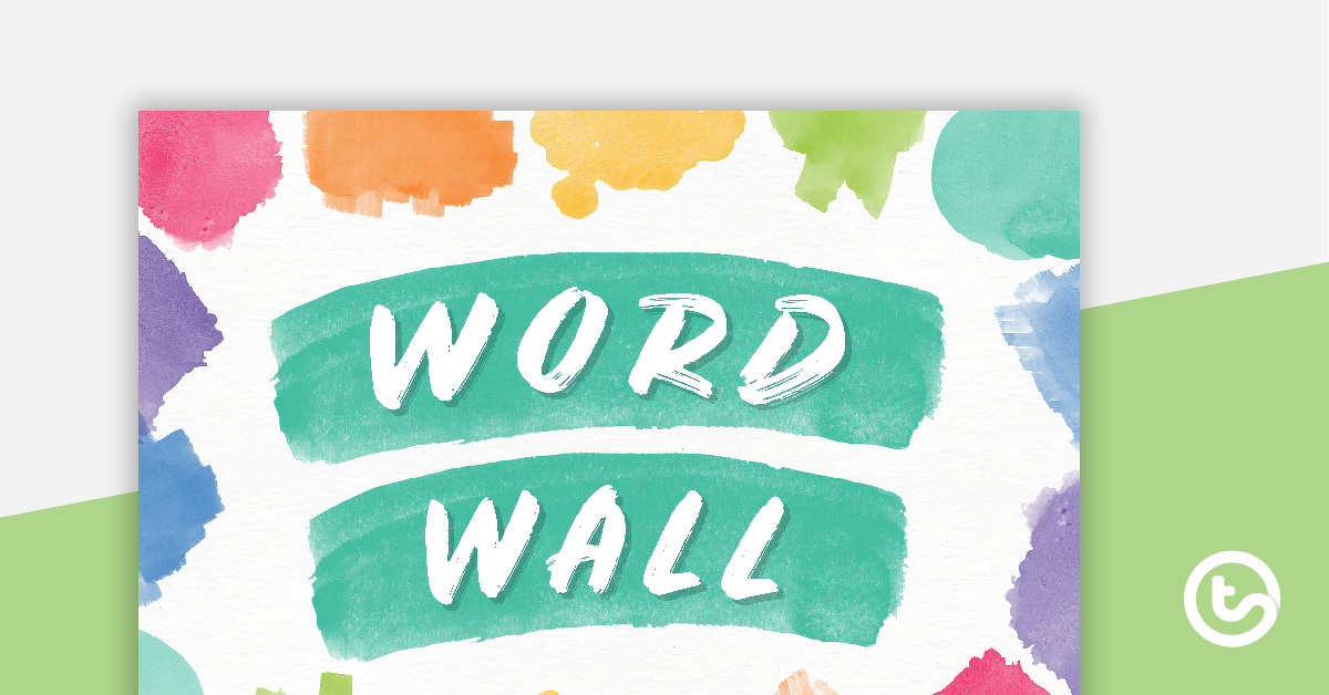 预览图像Rainbow Watercolor - Word Wall Template - teaching resource