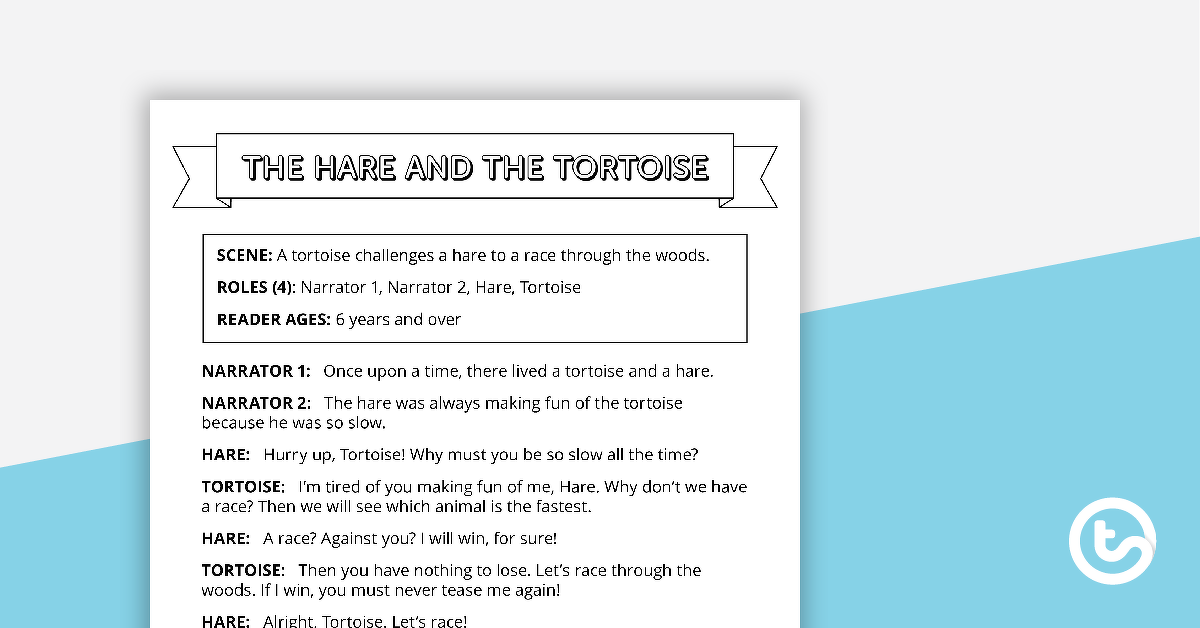 读者剧场年代预览图像cript - Hare and Tortoise - teaching resource