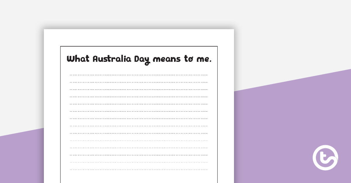 Preview image for What Australia Day Means to Me Worksheet - teaching resource