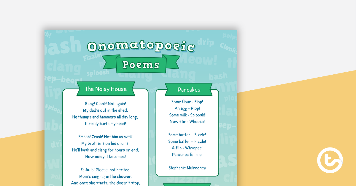 Preview image for Exploring Poetry Worksheet - Onomatopoeia - teaching resource