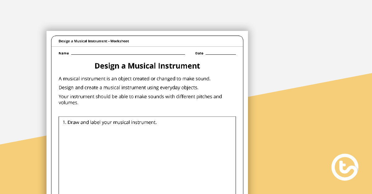 Preview image for Design a Musical Instrument Worksheet - teaching resource