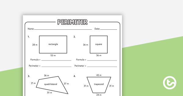 Thumbnail of Perimeter Worksheets - teaching resource