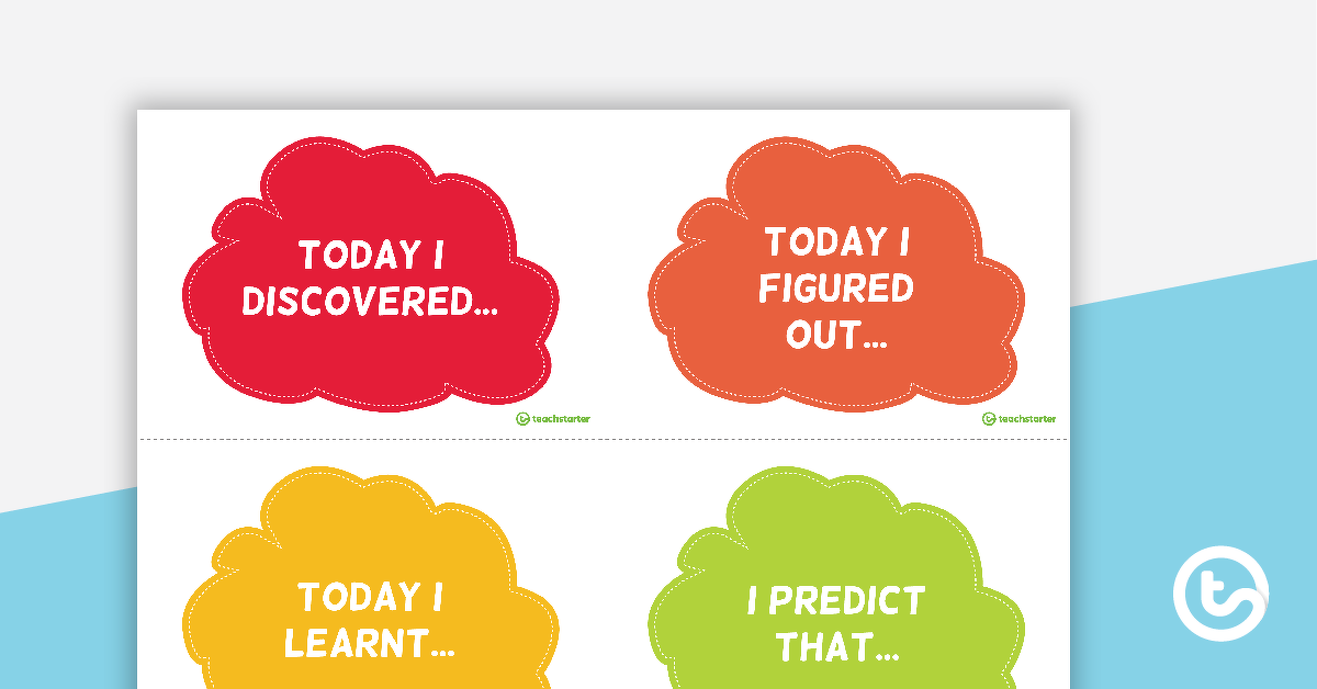 Preview image for Reflective Thinking Sentence Starter Cards - teaching resource