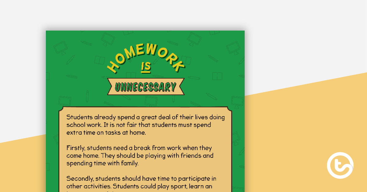 Preview image for Sequencing Activity - Homework is Unnecessary (Opinion Text) - Simplified Version - teaching resource