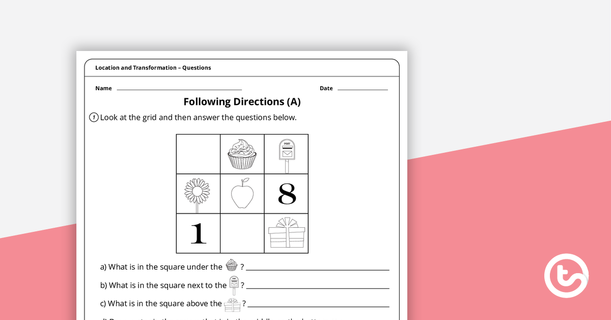 location and transformation worksheets year 1 teach starter