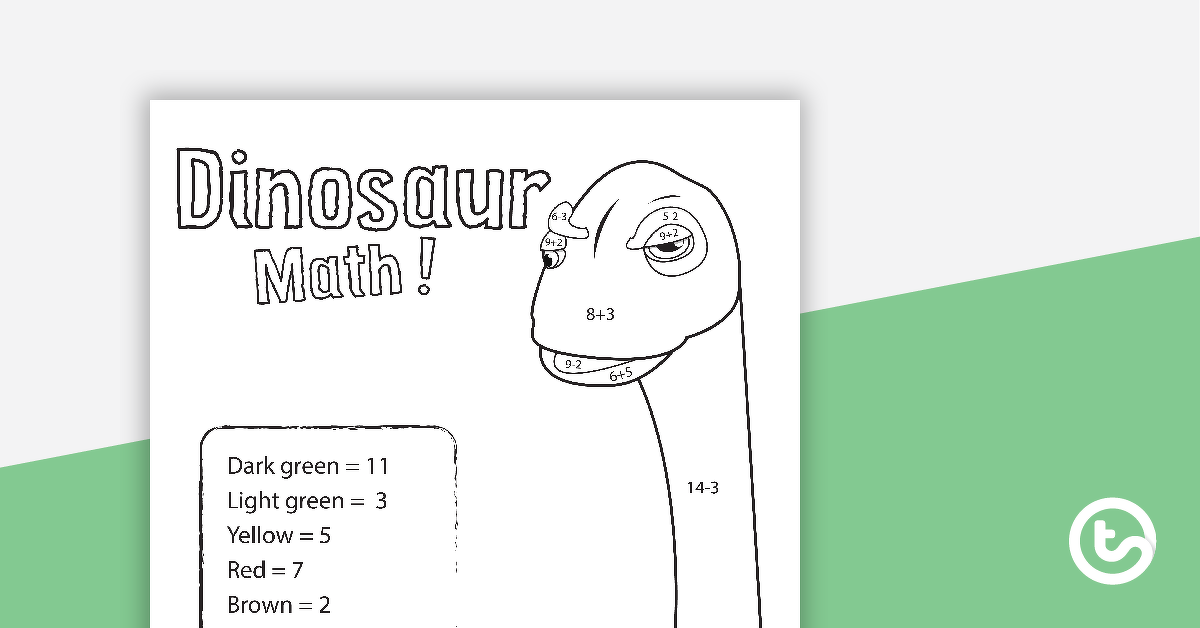 恐龙数学的预览图像-加法和减法(版本1)-教学资源