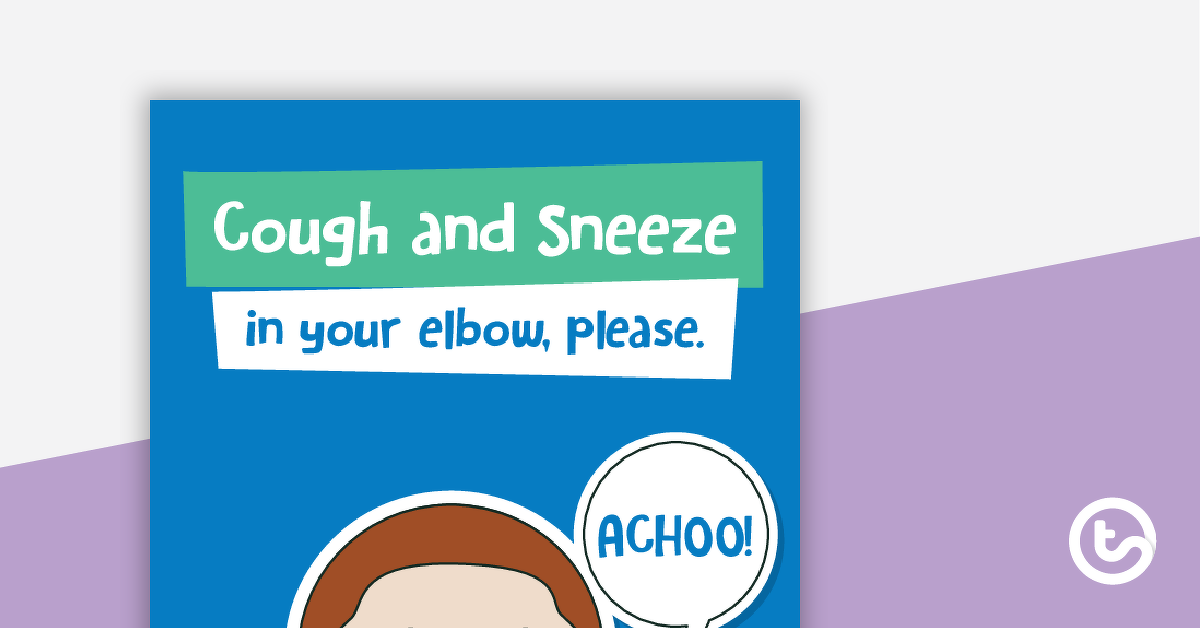 卫生海报预览图像-打喷嚏和咳嗽-教学资源