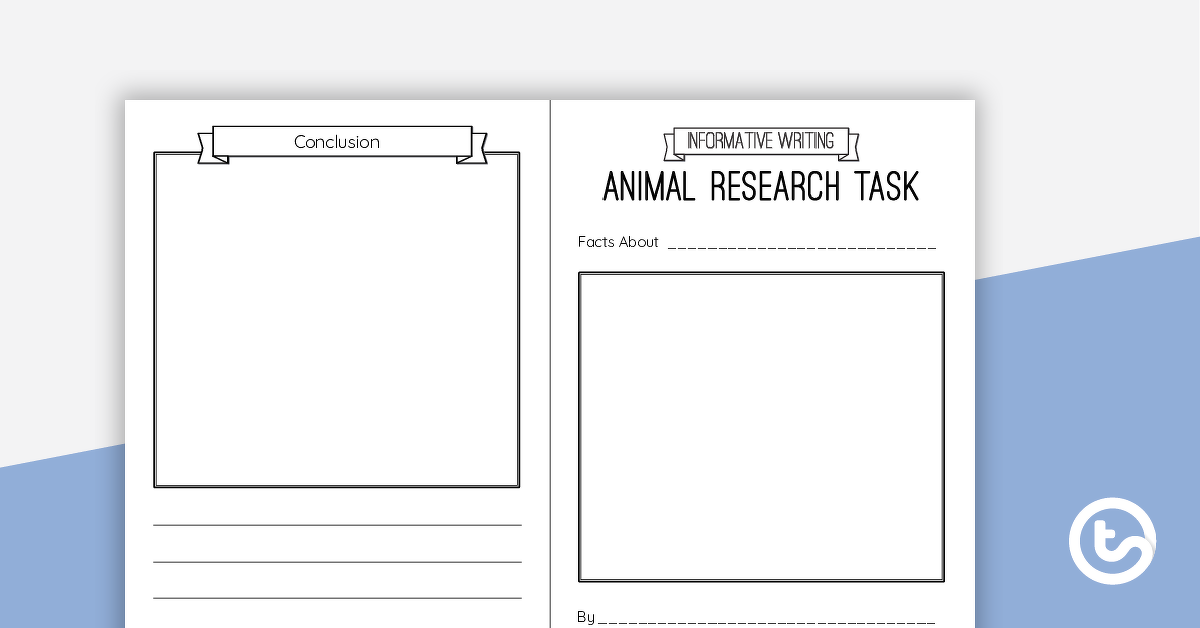 信息性写作预览图像 - 动物研究任务 - 教学资源