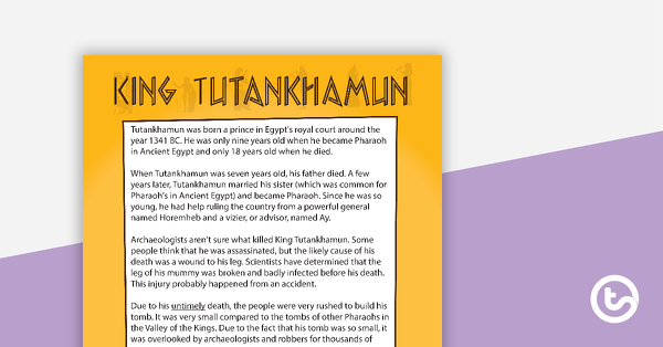 Tutankhamun国王预览图像 - 理解任务 - 教学资源