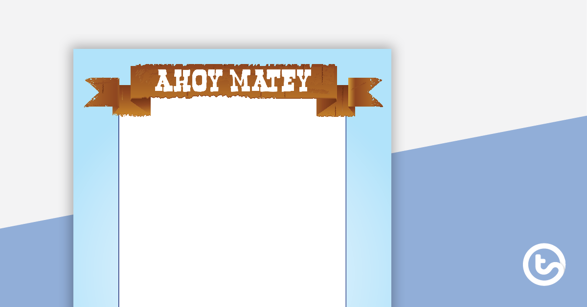 公关eview image for Pirate Page Border - Ahoy Matey - teaching resource