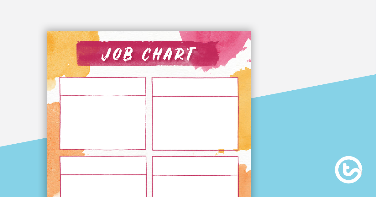 Preview image for Vibrant Watercolour - Job Chart - teaching resource