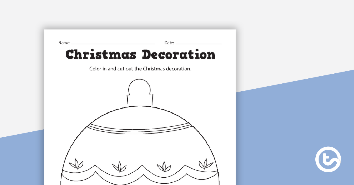 Image of Christmas Decoration Coloring Sheets