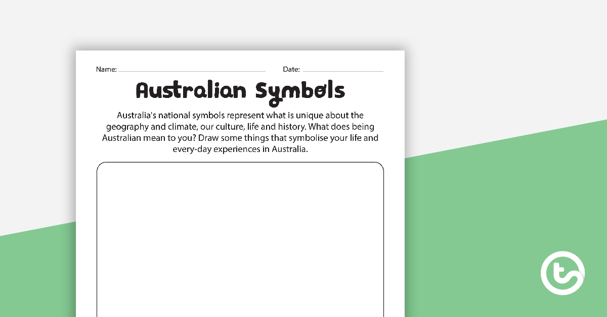 Preview image for Australian Symbols Activity Worksheet - teaching resource