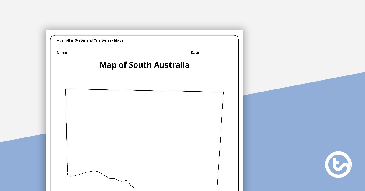 南澳大利亚地图模板预览图像——教学资源