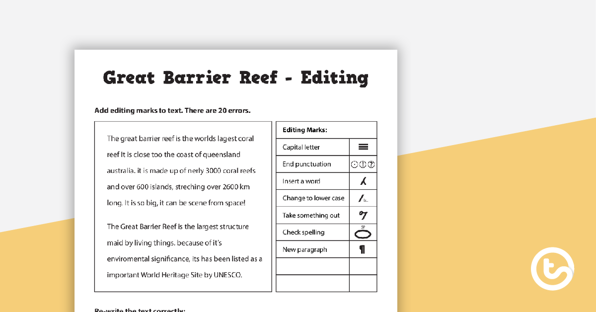 18 editing worksheets spelling grammar and punctuation teach starter