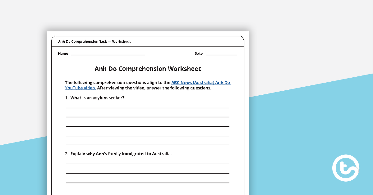 Preview image for Anh Do Migration Comprehension - teaching resource