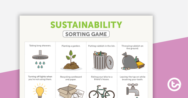 可持续性的缩略图排序游戏——教学资源