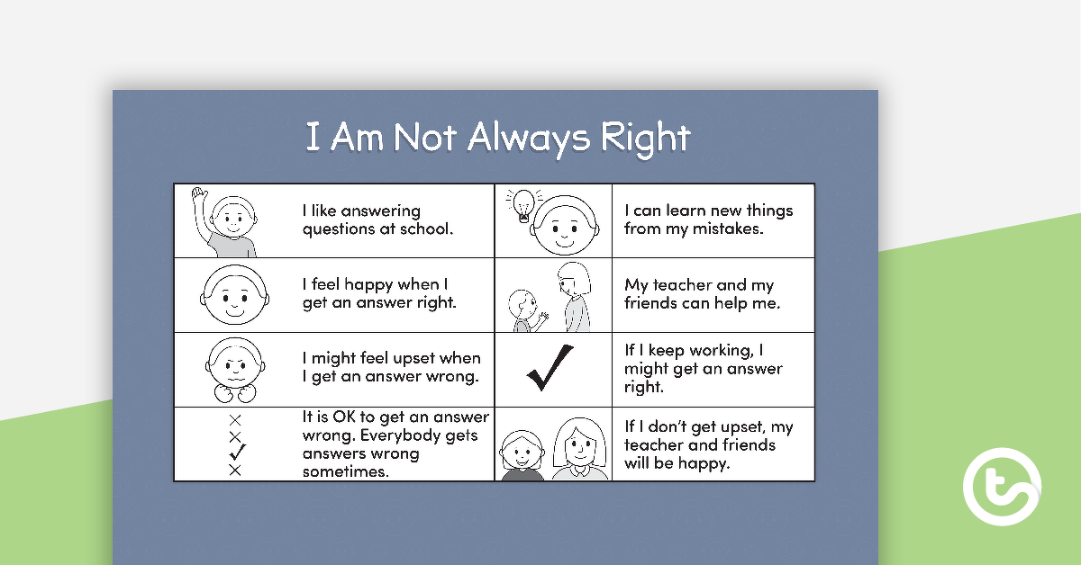 Preview image for Social Stories - I Am Not Always Right - teaching resource