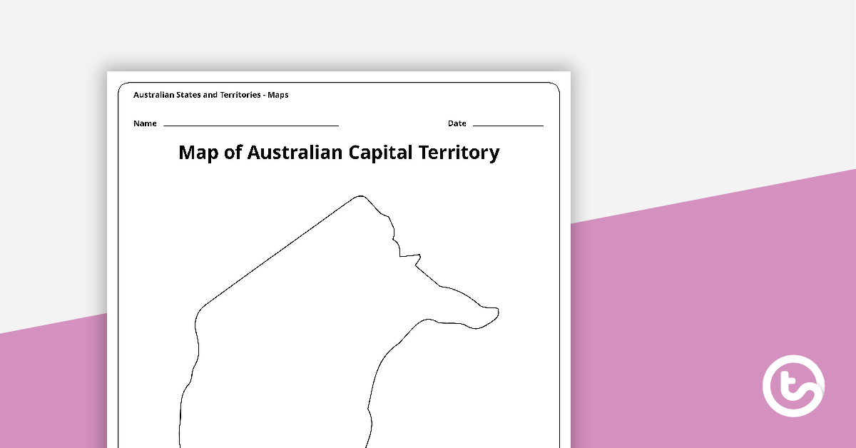 澳大利亚首都直辖区模板的预览图像地图——教学资源