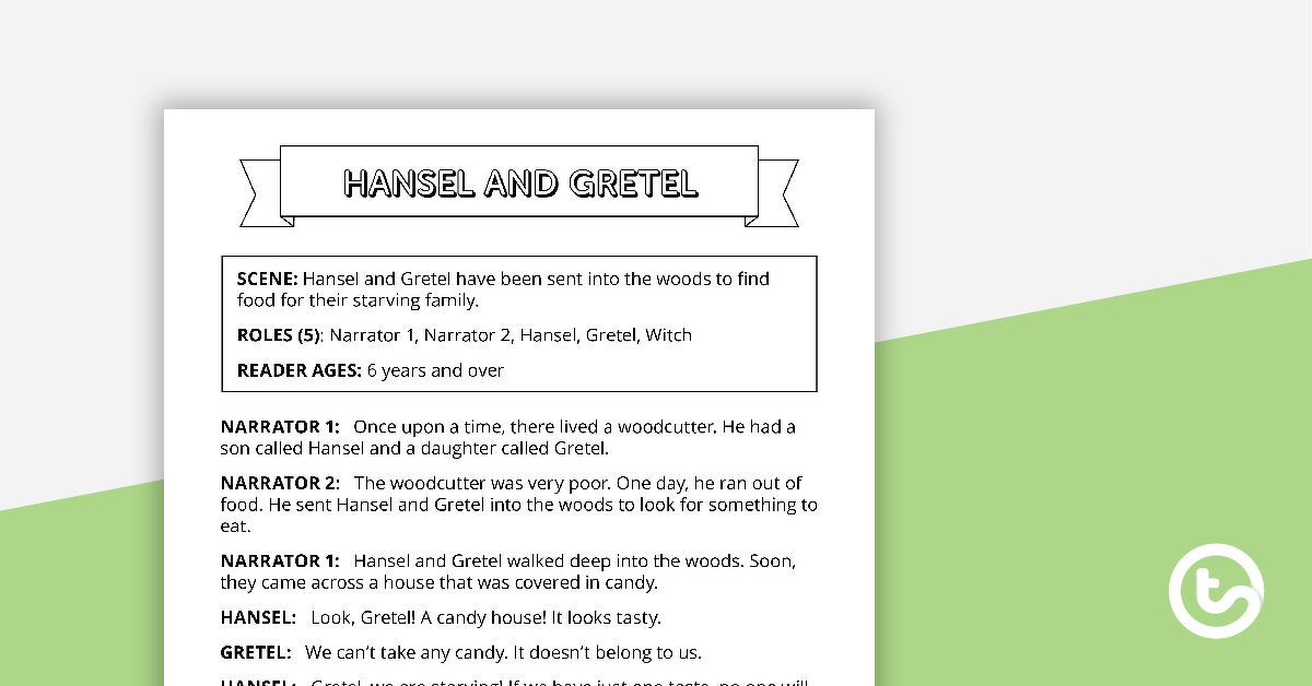 读者剧场年代预览图像cript - Hansel and Gretel - teaching resource