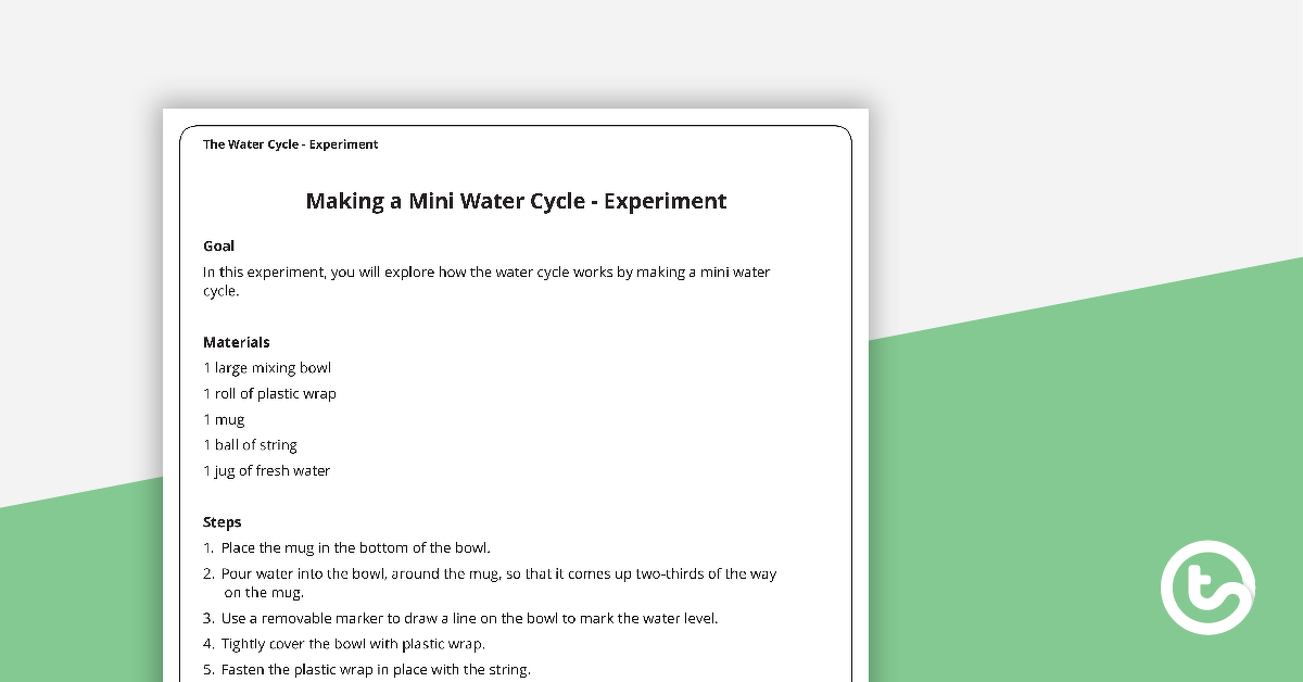 Preview image for Making a Mini Water Cycle - Experiment - teaching resource