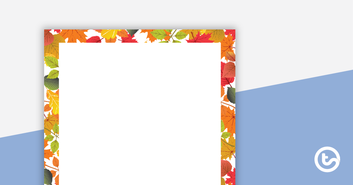 秋季叶子预览图像 - 肖像页边界 - 教学资源
