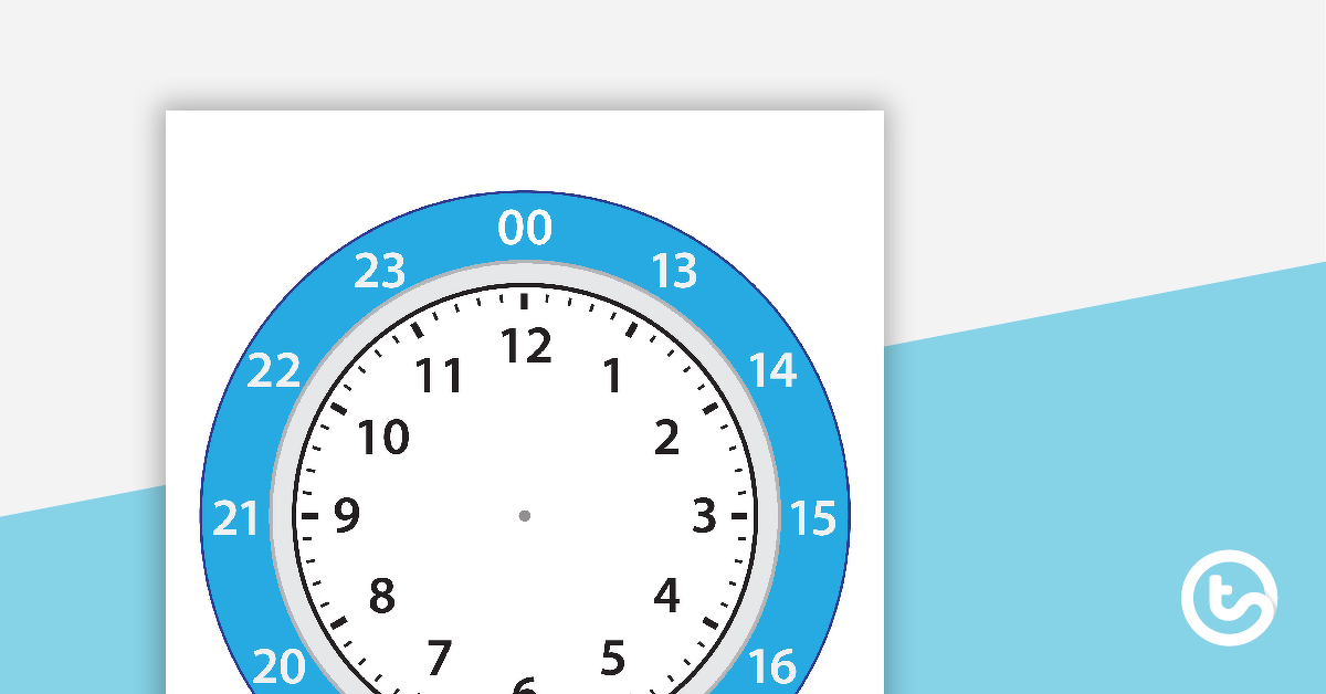 12 and 24 hour clock template teach starter