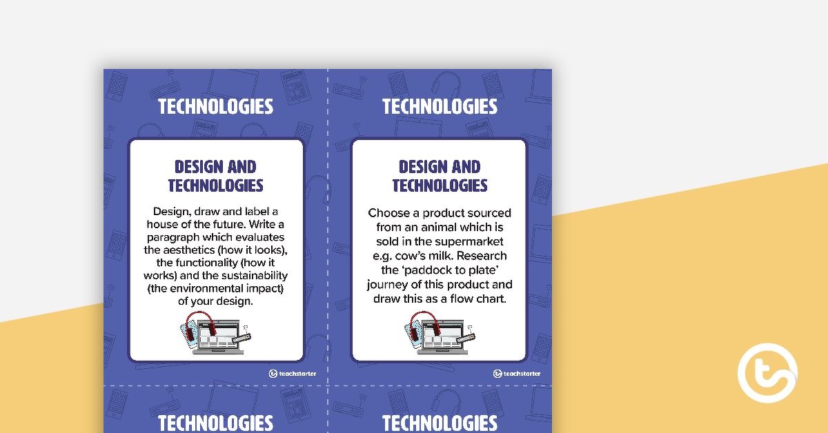 Preview image for Fast Finisher Technologies Task Cards - Year 6 - teaching resource
