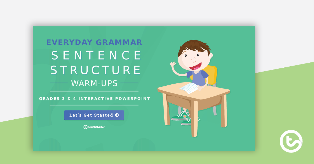 Preview image for Everyday Grammar Sentence Structure Warm-Ups – Grades 3 and 4 Interactive PowerPoint - teaching resource