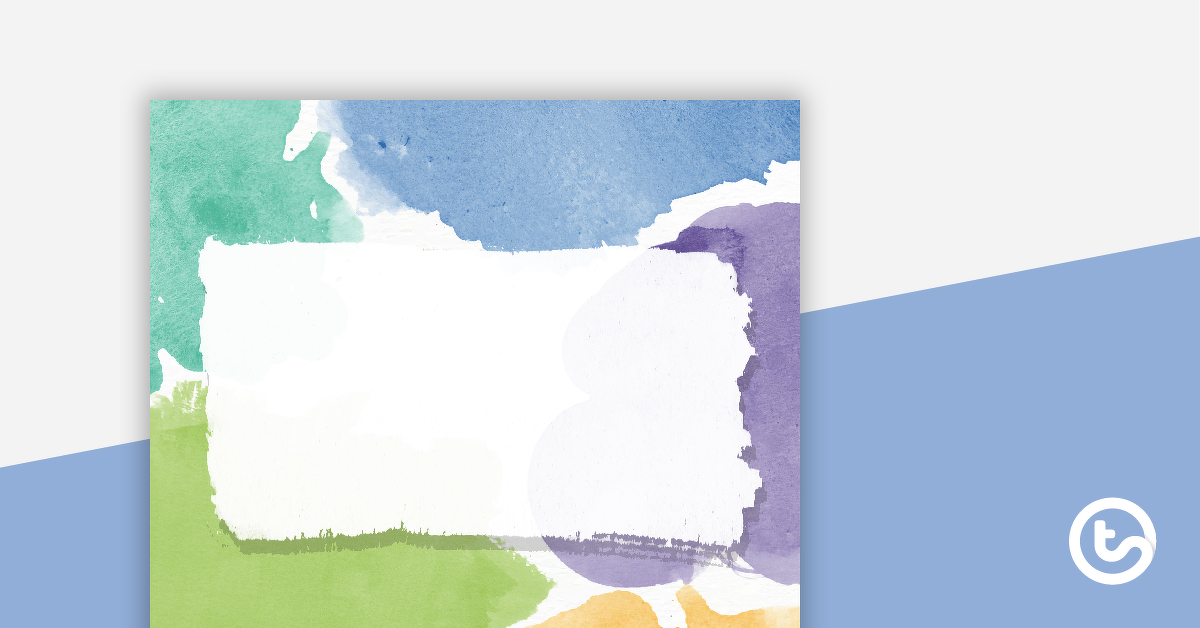 预览图像Rainbow Watercolor - Planner Cover - teaching resource