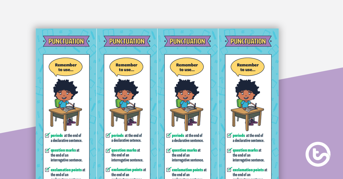 Preview image for Punctuation Bookmarks – Lower Grades - teaching resource
