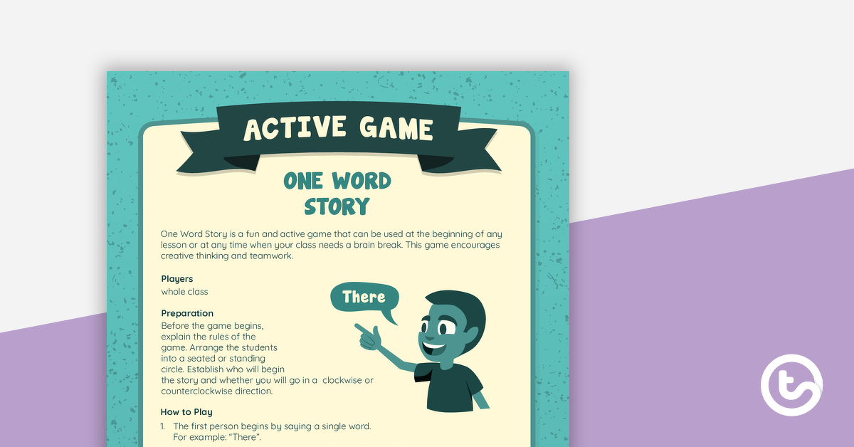 预览图像对一个词的故事活跃的游戏——教学资源