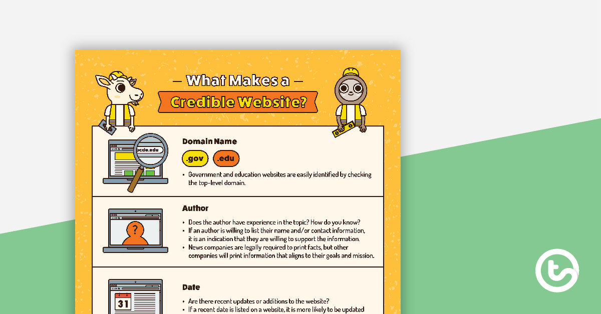 Preview image for What Makes a Credible Website Poster - teaching resource