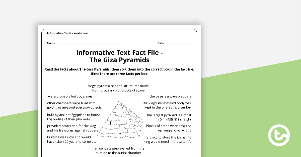 Preview image for Informative Texts Writing Task - Giza Pyramids - teaching resource