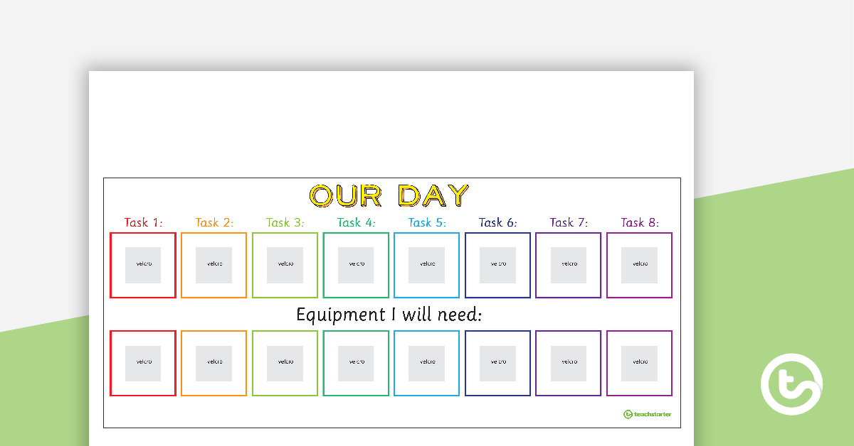 Preview image for Visual Daily Timetable and Equipment - Desk Strip - teaching resource